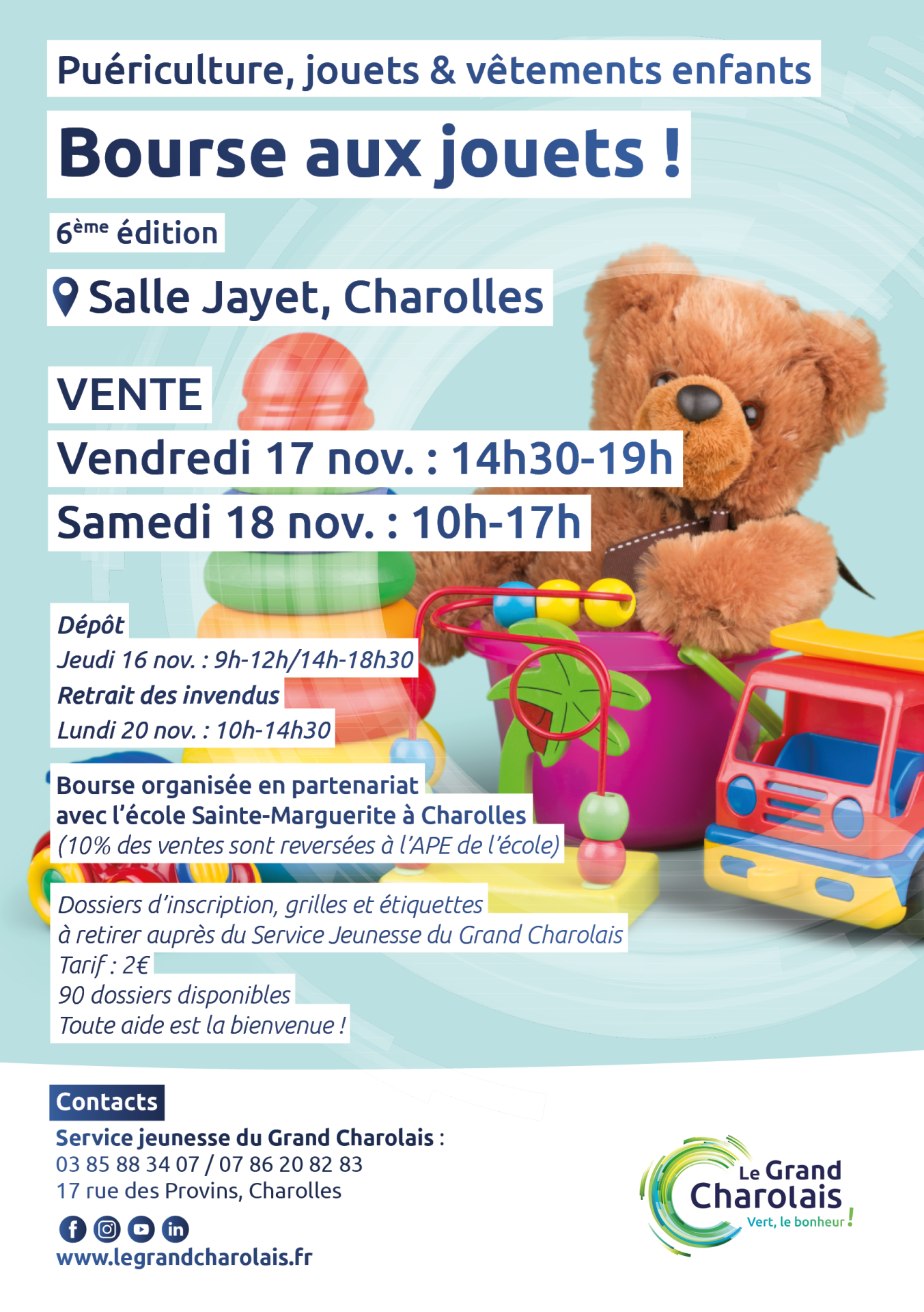 Bourse aux jouets charolles novembre 2023