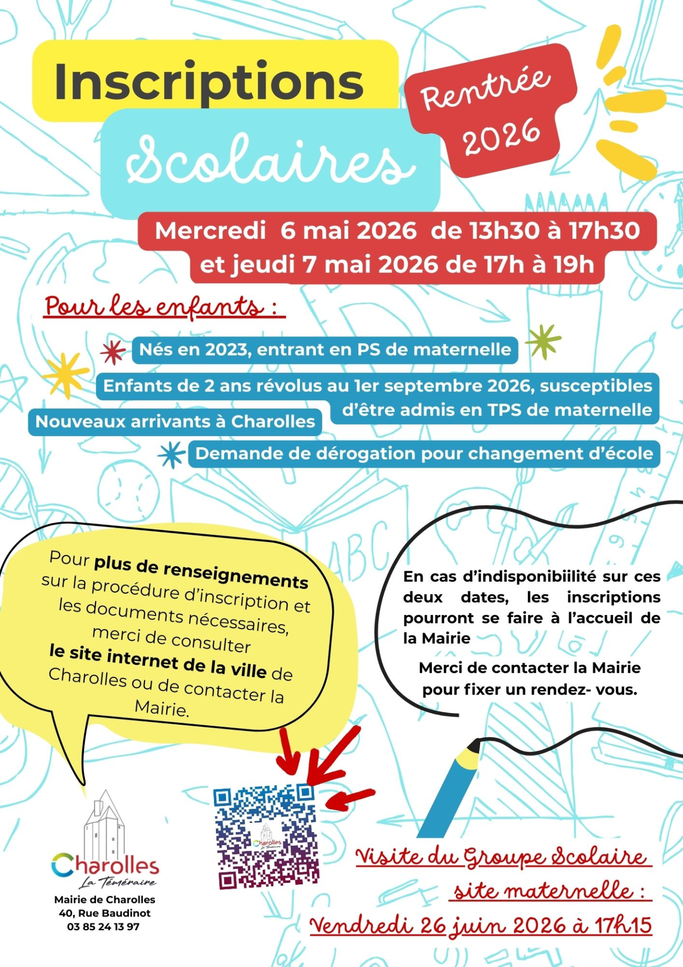 Jeudi 7 mai 2026  inscriptions scolaires