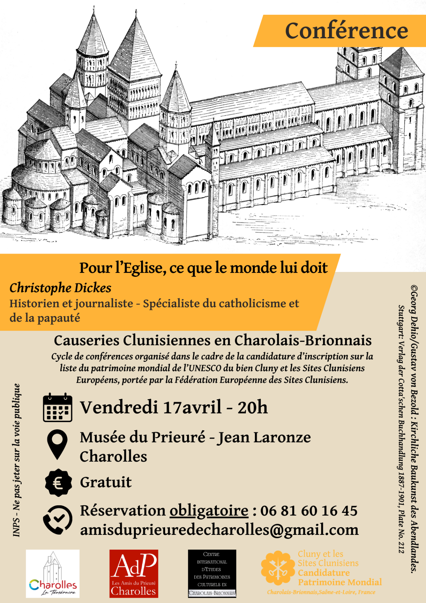 affiche représentant un dessin de l'abbaye de Cluny 3