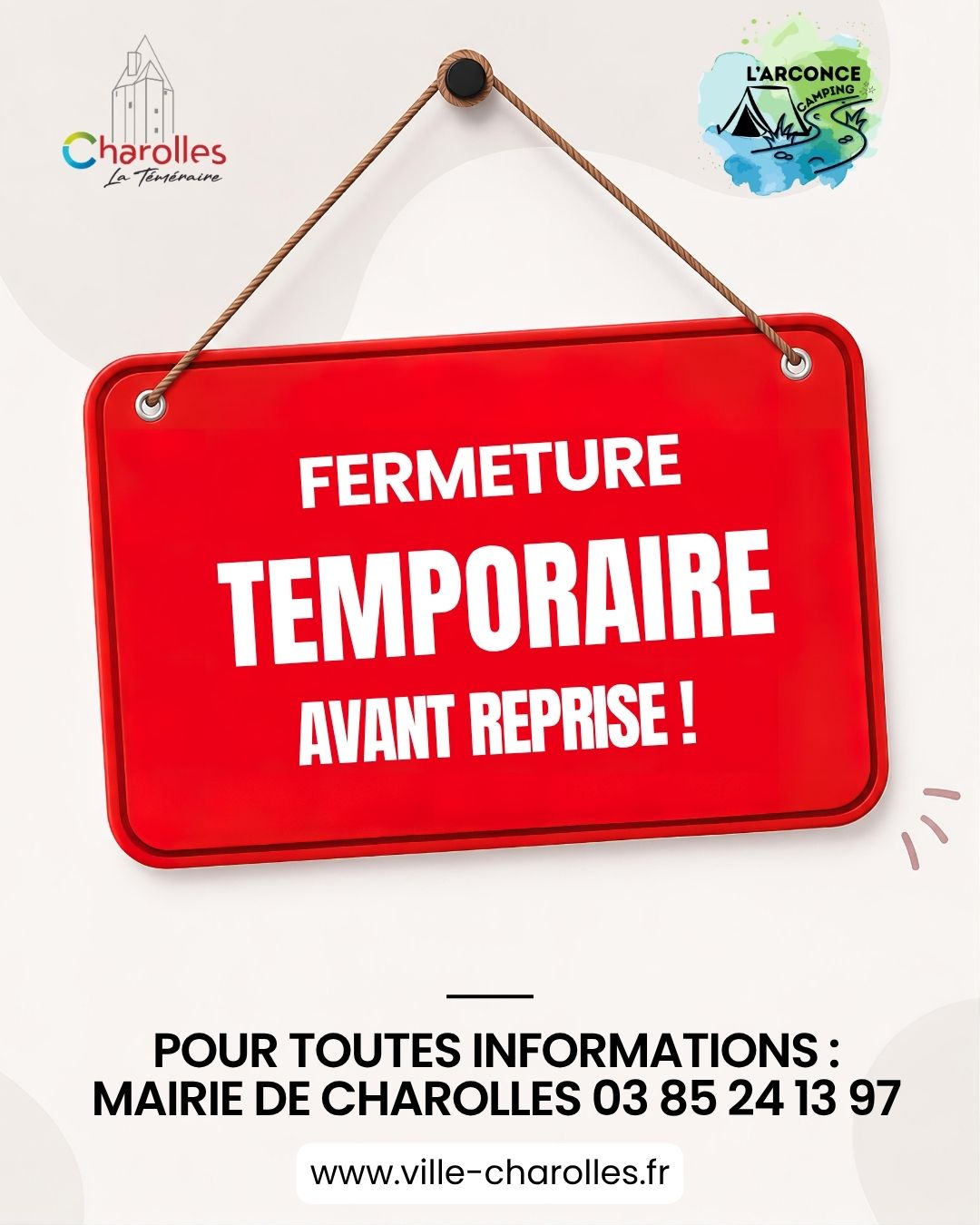 The campsite is currently under new management. It will be temporarily closed.  For any inquiries, please contact the Town Hall at 03 85 24 13 97