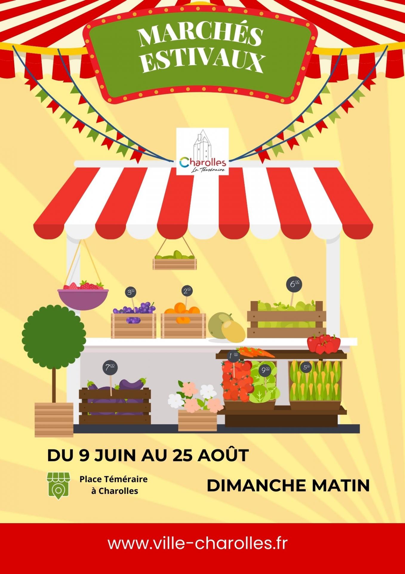 Marché estival à Charolles 71